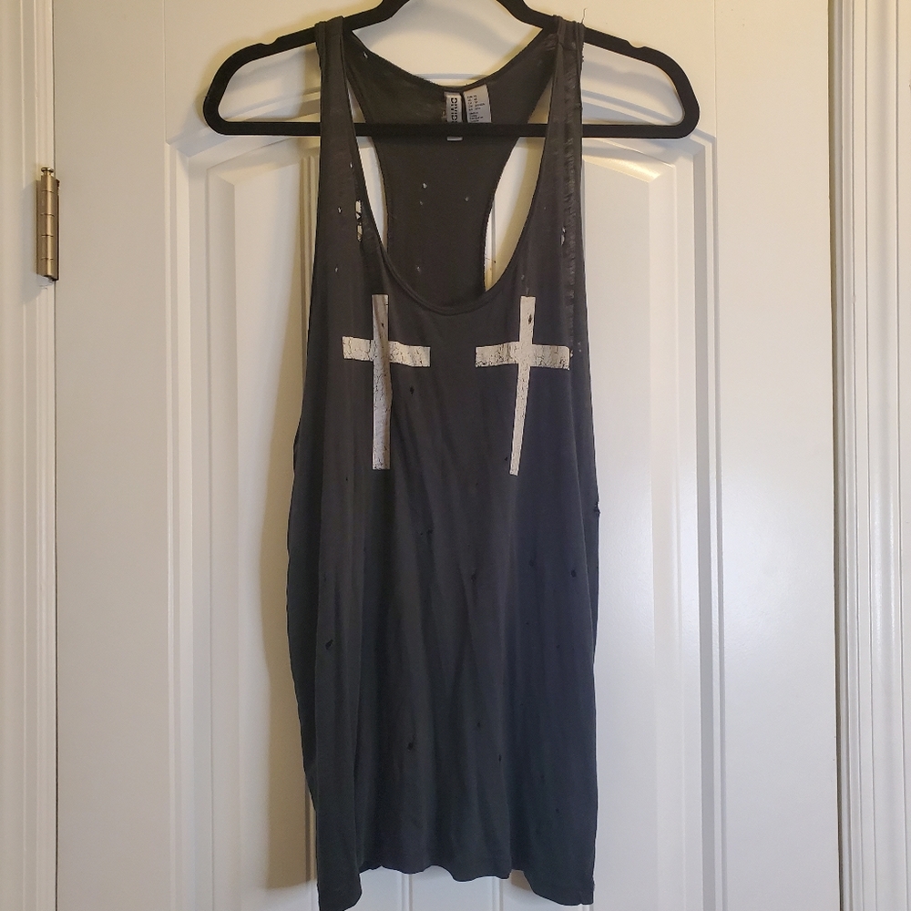 DISTRESSED CROSS TANK
